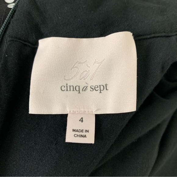 Cinq A Sept Marlene Mini Dress Womens 4 Black With Silver Sequins Ruched Side - Picture 12 of 17